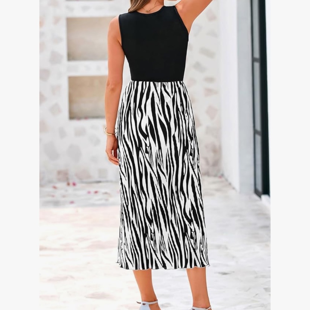 Womens spring zebra print dress - Picture 2 of 2